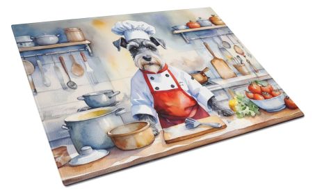 NEW Schnauzer The Chef Glass Cutting Board Decorative Tempered Glass Kitchen Cutting and Serving Board Large Size Chopping Board