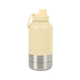 Outdoor Thermal Pet Outing Water Cup Bottle (Option: 32oz-Cream Color)