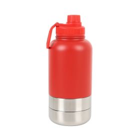 Outdoor Thermal Pet Outing Water Cup Bottle (Option: 32oz-Red)