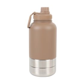 Outdoor Thermal Pet Outing Water Cup Bottle (Option: 32oz-Light Coffee Color)