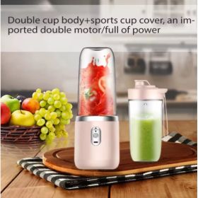 Portable Blender Bottle Electric 6 Blades Multifunction Juice Blender Juice Smoothie Blender Ice CrushCup Food Processor (Option: Pink)