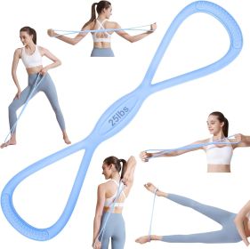 Figure 8 Resistance Band: Resistance Bands with Handles for Working Out - 8 Shaped Resistance Bands for Women - Exercise Bands for Arms - Fullbod (Color: 25lbs Blue)