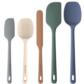 5 Pieces Silicone Spatula Set Food Grade Rubber Spatula Upgrade Strong Handle With Ergonomic Grip Heat Resistant Up To 600 F For Nonstick (Option: MULTICOLOR)