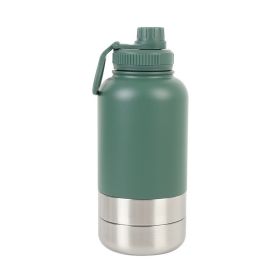 Outdoor Thermal Pet Outing Water Cup Bottle (Option: 32oz-Moss Green)