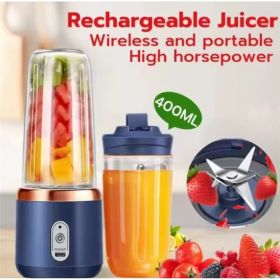 Portable Blender Bottle Electric 6 Blades Multifunction Juice Blender Juice Smoothie Blender Ice CrushCup Food Processor (Option: Blue)